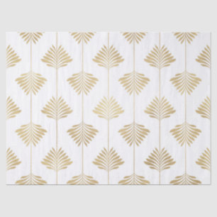 Stilleafs aus Gold und Weiß Art-Deko-Muster Seidenpapier