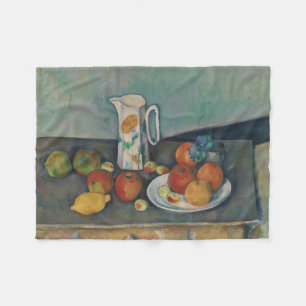 Stilleben, Milchkännchen und Früchte auf einem Tis Fleecedecke