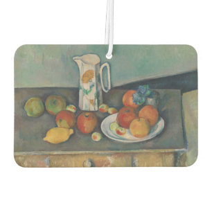 Stilleben, Milchkännchen und Obst auf einem Tisch, Autolufterfrischer