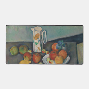 Stilleben, Milchkännchen und Obst auf einem Tisch, Schreibtischunterlage