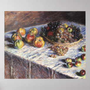 Stilleben mit Äpfeln und Trauben von Claude Monet Poster