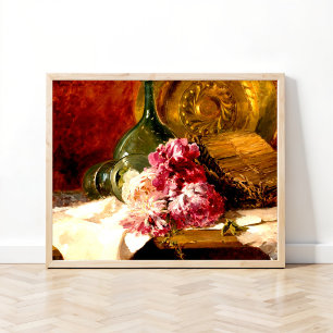 Stilleben mit Blumen und Glas,  Poster