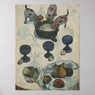 Stilleben mit drei Welpen von Paul Gauguin Poster