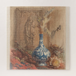 Stilleben mit einer chinesischen Vase und getrockn