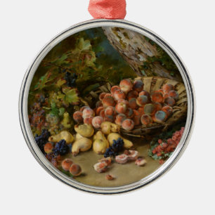 Stilleben mit Früchten Silbernes Ornament