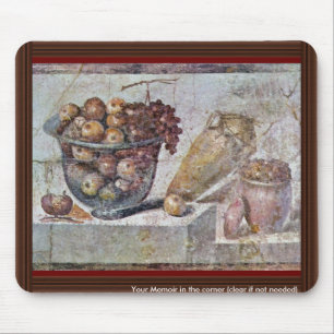 Stilleben mit Glasbowle mit Früchten und Vasen, Mousepad