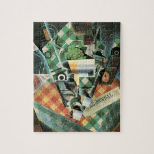 Stilleben mit karierter Tischdecke von Juan Gris