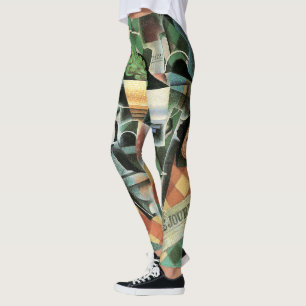 Stilleben mit karierter Tischdecke von Juan Gris Leggings