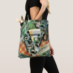 Stilleben mit karierter Tischdecke von Juan Gris Tasche