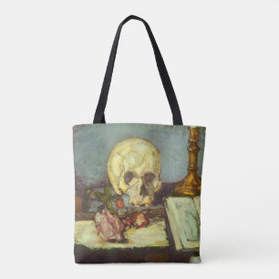 Stilleben mit Totenkopf, Kerze und Buch von Paul C Tasche