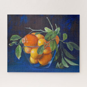 Stilleben mit Zitronen und Orangenast