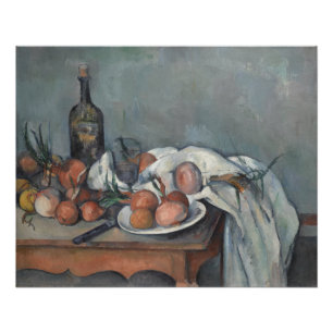 Stilleben mit Zwiebeln, Ölmalerei, Paul Cezanne Poster