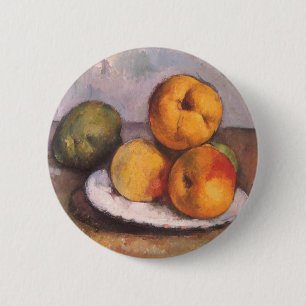 Stilleben Quitte, Äpfel, Birnen von Paul Cezanne Button