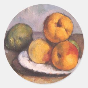 Stilleben Quitte, Äpfel, Birnen von Paul Cezanne Runder Aufkleber