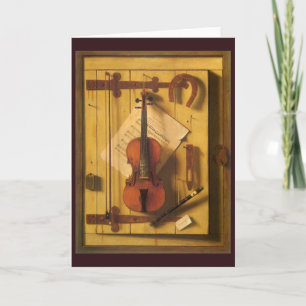 Stilleben Violine und Noten von William Harnett Karte