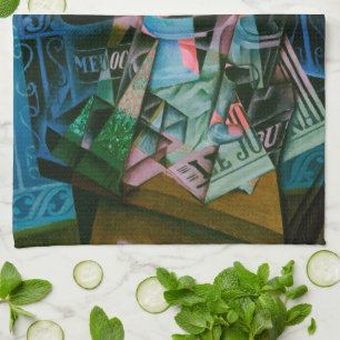 Stilleben vor einem offenen Fenster von Juan Gris Geschirrtuch