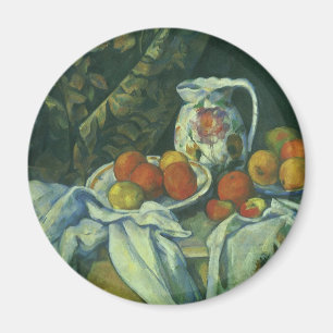 Stilleben, Vorhang und Krug von Paul Cezanne Magnet