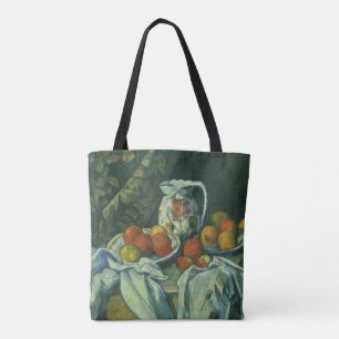 Stilleben, Vorhang und Krug von Paul Cezanne Tasche