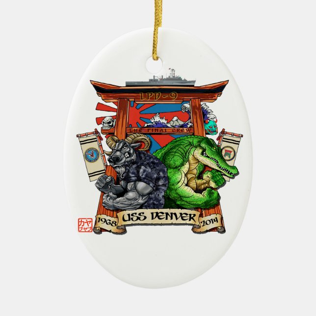 Stillegungs-Verzierung USSs Denver LPD-9 Keramikornament (Vorne)