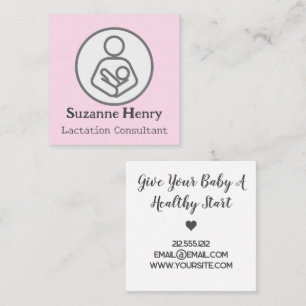 Stillende Leche Baby Quadratische Visitenkarte