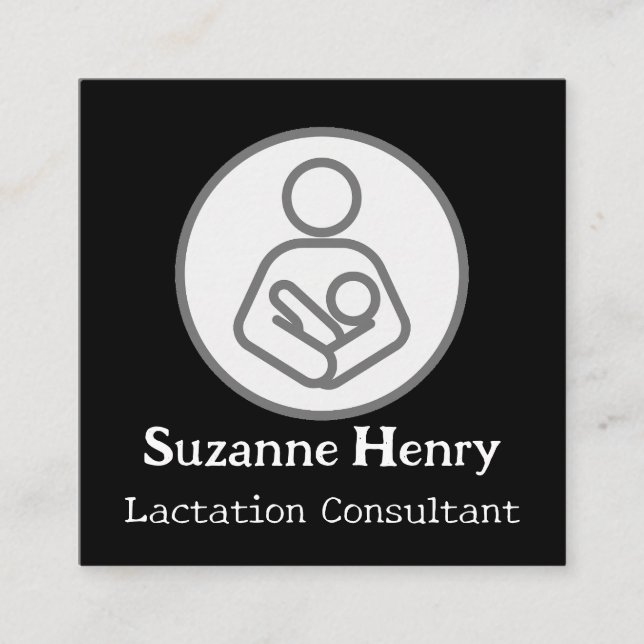 Stillende Leche Baby Quadratische Visitenkarte (Vorderseite)