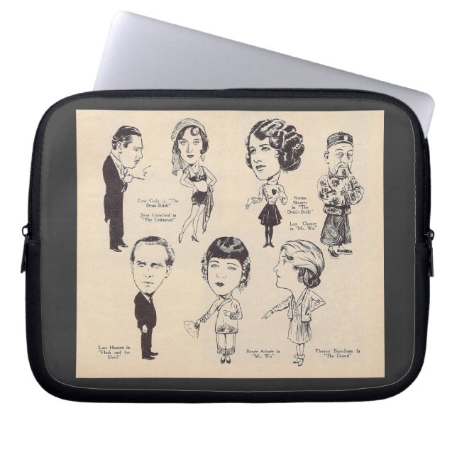 Stiller Film-Schauspieler-Karikaturen Laptopschutzhülle (Vorderseite)