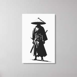 Stiller Ronin - Schwarz-Weiß-Wandkunst-Leinwanddru Leinwanddruck