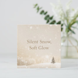 Stiller Schnee, sanfter Glanz; minimalistischer el Feiertagskarte