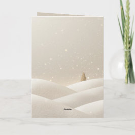 Stiller Schnee, sanfter Glanz; minimalistischer el Feiertagskarte