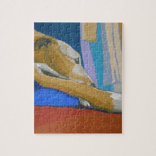 "Stiller Sehnsucht" - gelber Lurcher (Vertikal)