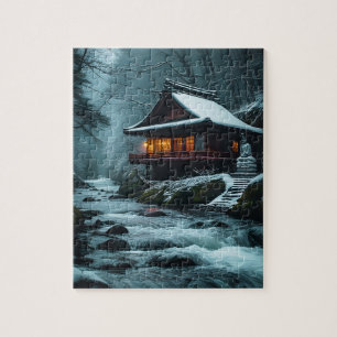 Stiller Winter: Stiller Tempel am Winterfluss