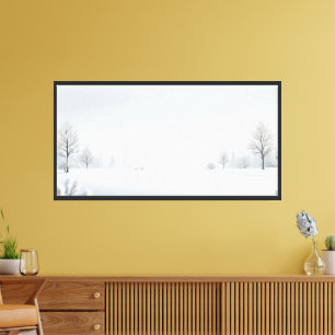 Stiller Winterhorizont – Minimale Schneelandschaft Leinwanddruck