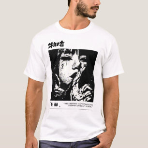 Stilles Gesicht Japanischer Horror Anime Ästhetik T-Shirt
