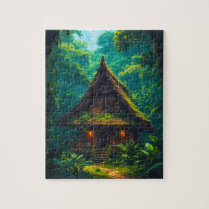 Stilles Haus im tropischen Wald