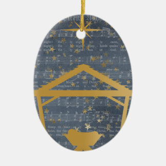 Stilles Nachtbaby-Jesus-Weihnachten personalisiert Keramik Ornament
