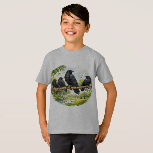 Stilles Versammeln – Krähen auf einem Parkzweig T-Shirt