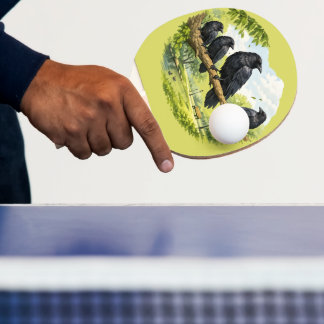Stilles Versammeln – Krähen auf einem Parkzweig Tischtennis Schläger