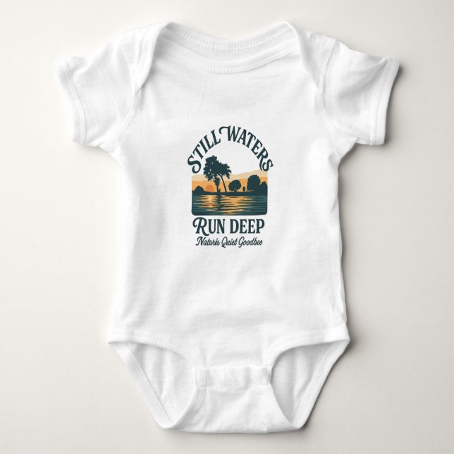 Stilles Wasser läuft tief - Naturlandschaft Baby Strampler (Vorderseite)