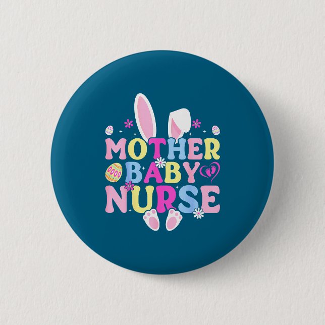 Stillgeburtskrankenschwester - Osterhase-Stillgebu Button (Vorderseite)