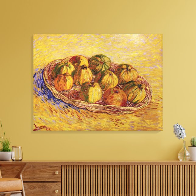 Stillleben, Äpfelkörbe von Vincent van Gogh Leinwanddruck (Insitu (Wohnzimmer))