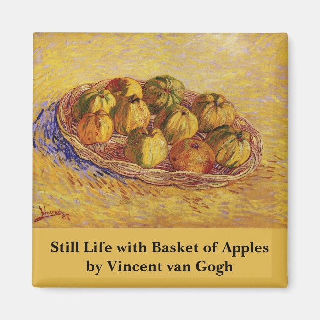 Stillleben, Äpfelkörbe von Vincent van Gogh Magnet (Vorne)