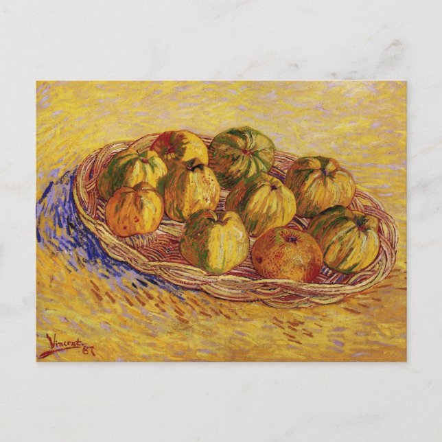 Stillleben, Äpfelkörbe von Vincent van Gogh Postkarte (Vorderseite)
