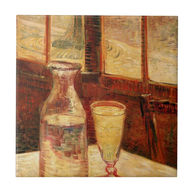 Stillleben bei Absinthe von Vincent van Gogh Fliese (Vorderseite)
