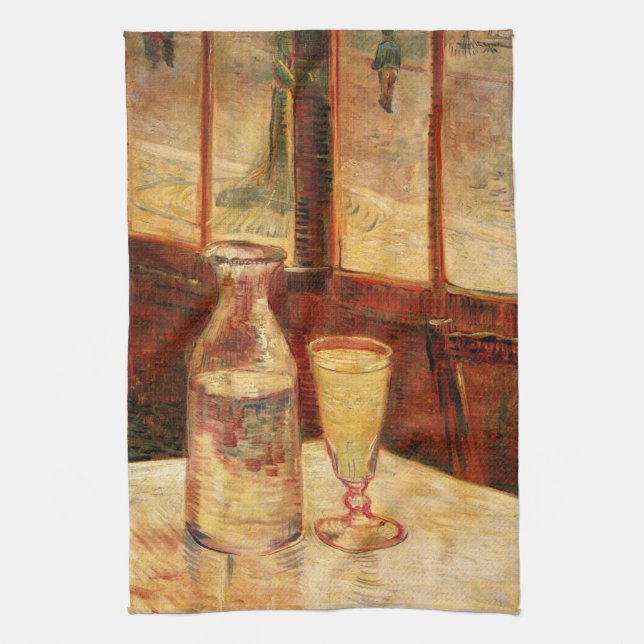 Stillleben bei Absinthe von Vincent van Gogh Geschirrtuch (Vertikal)
