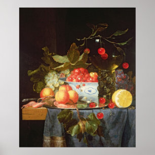 Stillleben bei Obst Poster