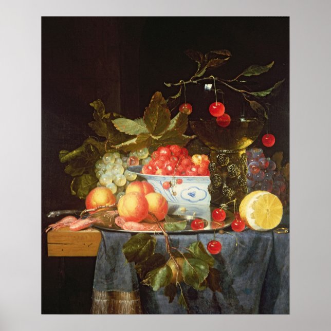 Stillleben bei Obst Poster (Vorne)