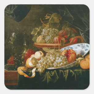 Stillleben bei Obst Quadratischer Aufkleber