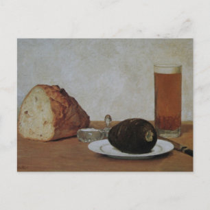 Stillleben Bier und Radieschen - Albert Anker Postkarte