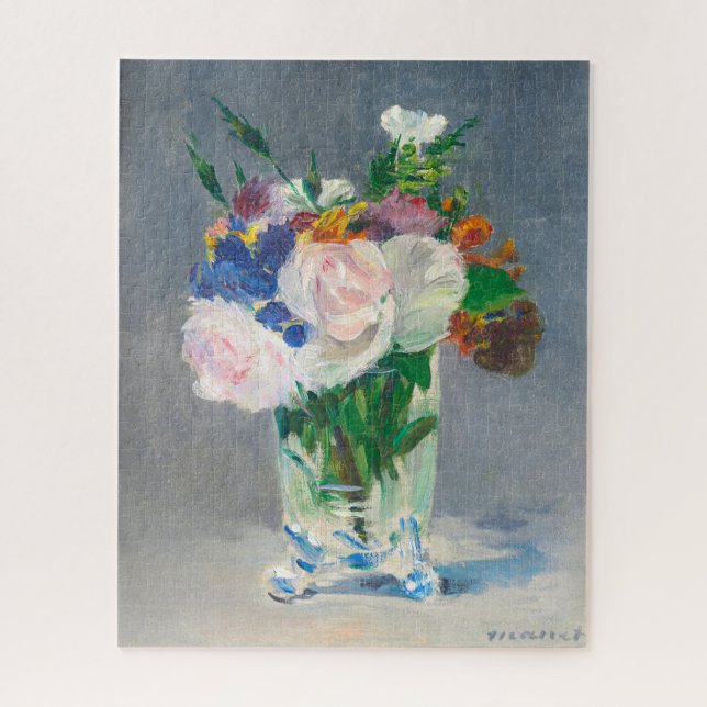 Stillleben, Blume in einer Kristallvase von Manet (Vertikal)