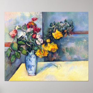 Stillleben, Blume in einer Vase von Paul Cezanne Poster